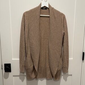 Quince Cashmere Tan Open-Front Sweater